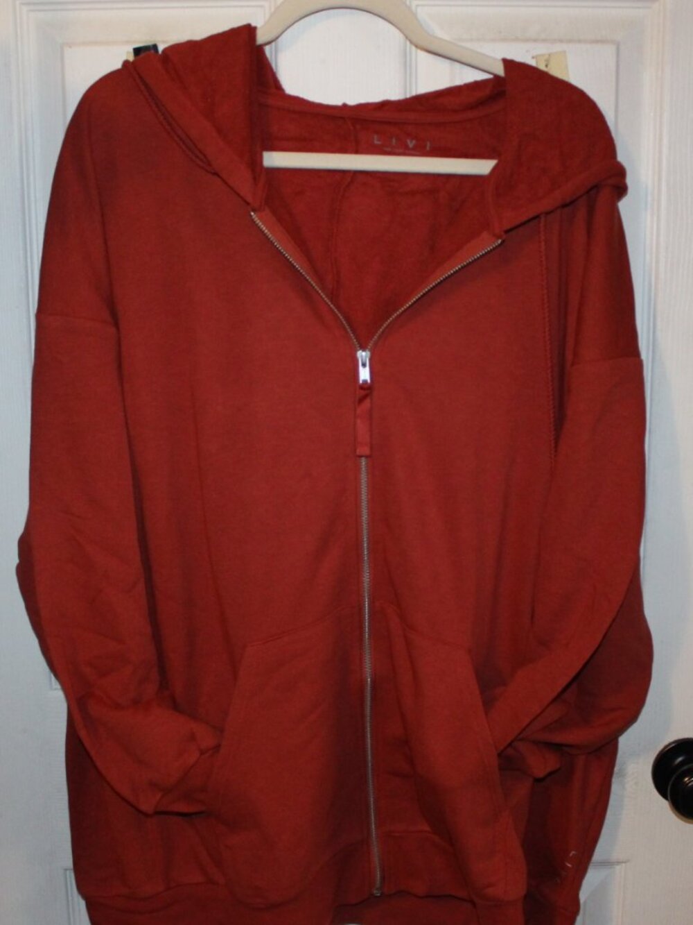 NWT Lane Bryant LIV zipper front hoodie clay color 26/28 NICE!